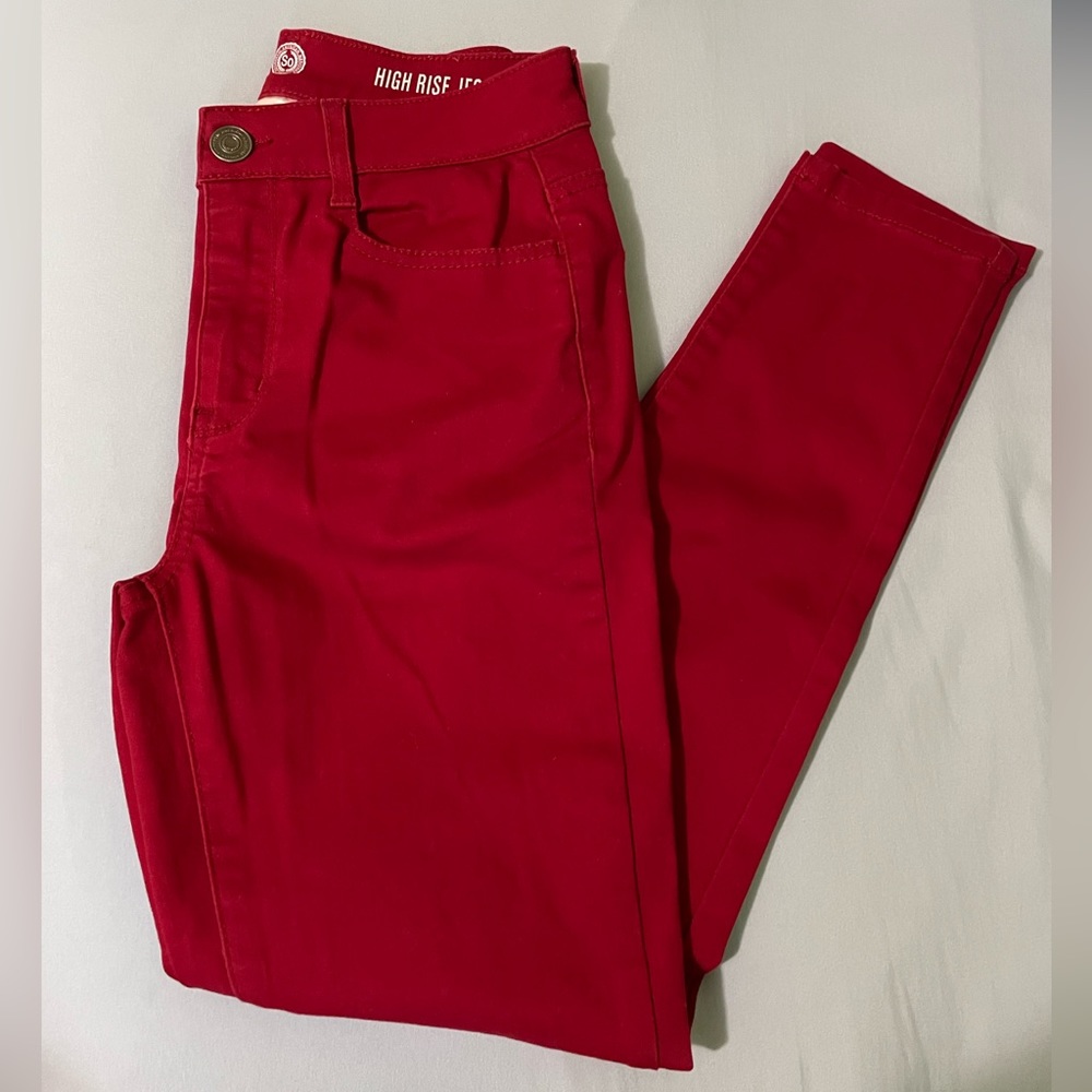 SO Juniors High Rise Jeggings Red